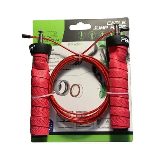 Скакалка швидкісна на підшипниках PowerPlay 4208 Fitness Jump Rope Червона 3 м (PP_4208_Red) - фото 2