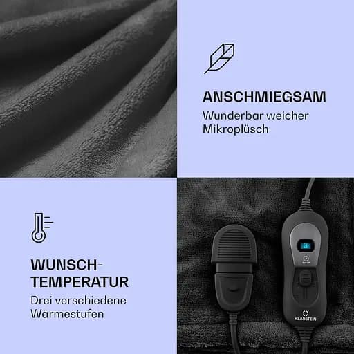 Электроодеяло Klarstein Dr.Watson XL 120 Вт (10031658) Черный - фото 6