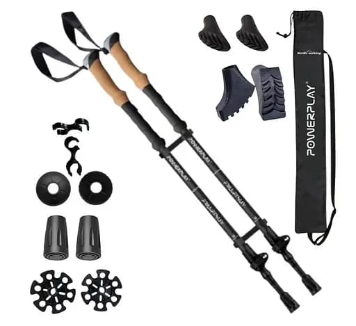 Трекинговые палки PowerPlay 9110 Friluftsliv Black/White 80-135 см (пара) + 2-и пары сапог + чехол (PP_9110_Friluftsliv) - фото 2