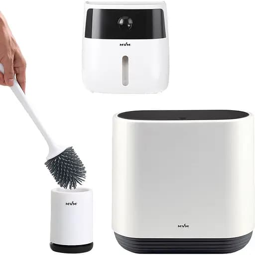 Набор аксессуаров для ванной комнаты My Home МВМ-01 белый с черным (MVM-MH-01 WHITE/BLACK) - фото 1