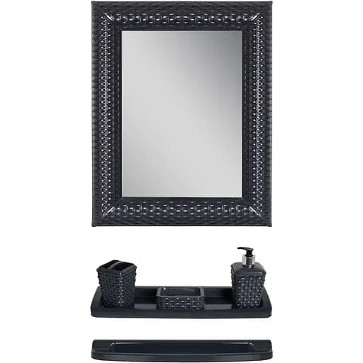 Набор Violet House Роттанг Antracite для ванной комнаты с зеркалом, черный (0543 Роттанг ANTRACITE) - фото 1