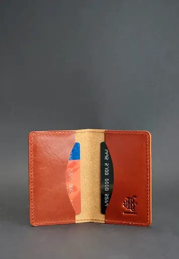 Кожаный кард-кейс (визитница) 6.0 светло-коричневый - фото 3