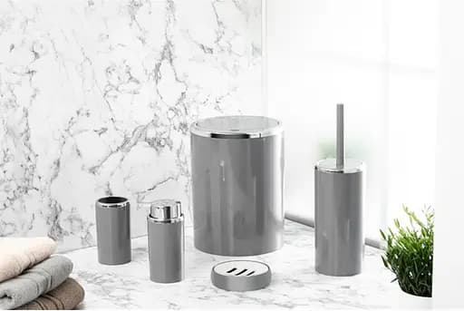 Набор для ванной комнаты Violet House 5 в 1 Greey Round (0223 Greey ROUND д/ванной 5 в 1) - фото 2