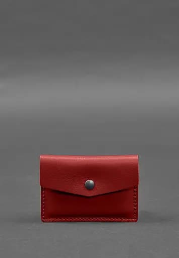 Кожаный кард-кейс 9.0 красный краст - фото 2