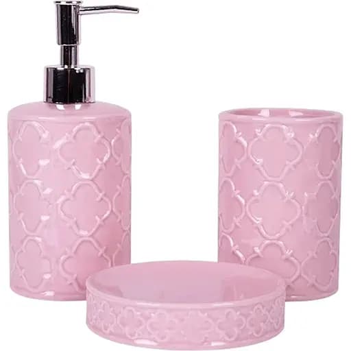 Набір Lefard для ванної кімнати 3 предмети рожевий (940-227) - фото 1