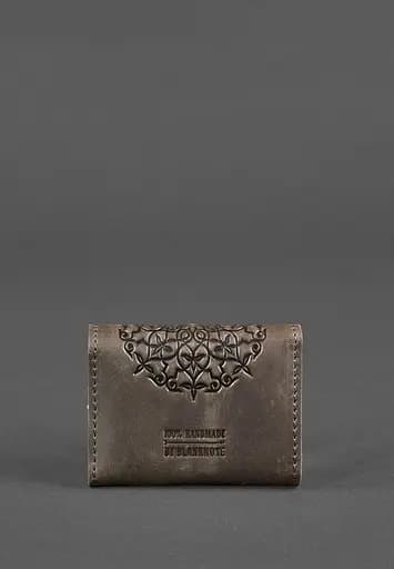 Кожаный кард-кейс 3.0 темно-коричневый с мандалой - фото 5