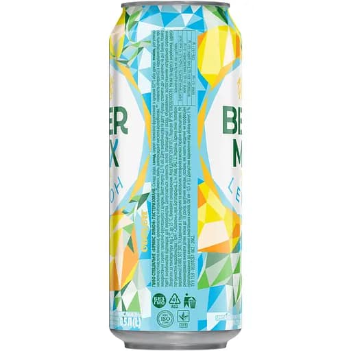 Пиво Оболонь Beermix Лимон світле 2.5% з/б 0.5 л (59268) - фото 2