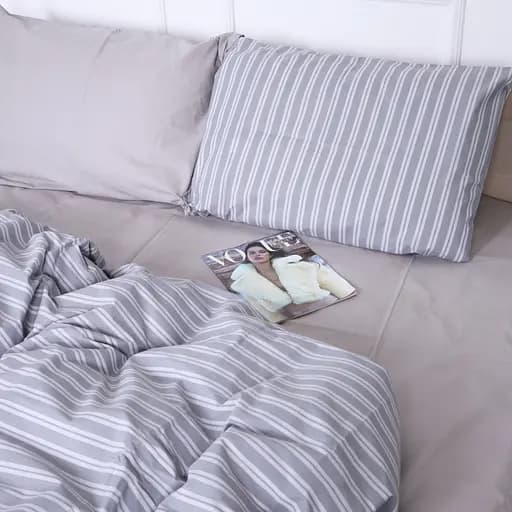 Простыня MirSon Бязь 17-4775 Amiens 200x220 см серая (2200008963958) - фото 6