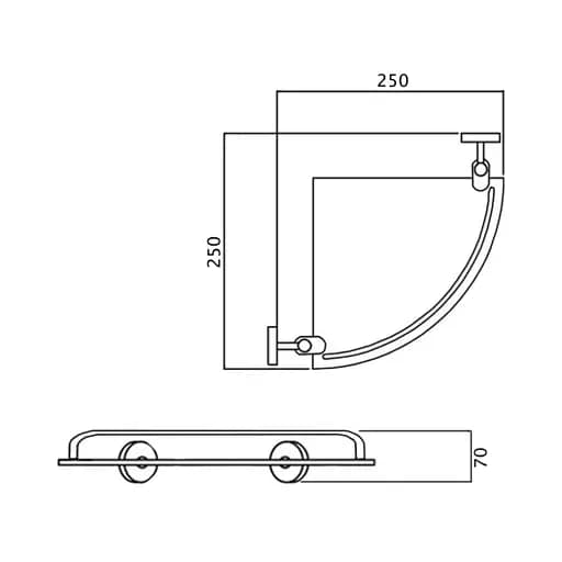Поличка скляна кутова Lidz (CRG) -114.10.01 - фото 2
