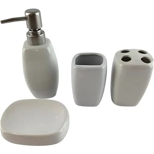 Набор аксессуаров для ванной комнаты No brand керамический белый 23x21x11 см - фото 1