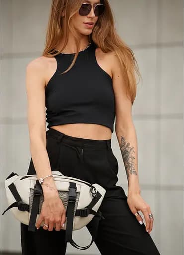 Женская сумка бананка Sambag Dynamicdart серая 38 × 21 × 7 см (80411030) - фото 7