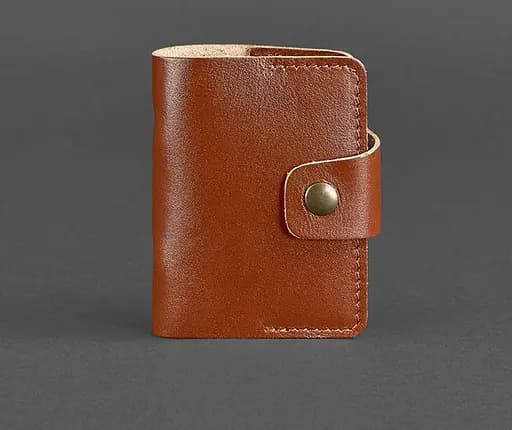 Кожаный кард-кейс 7.1 (Книжечка) светло-коричневый - фото 1