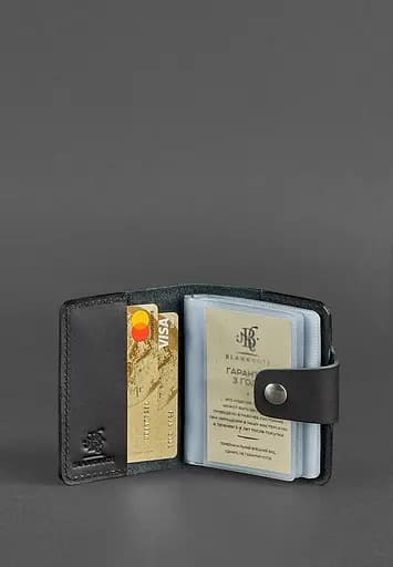 Кожаный кард-кейс 7.1 (Книжечка) черный - фото 3