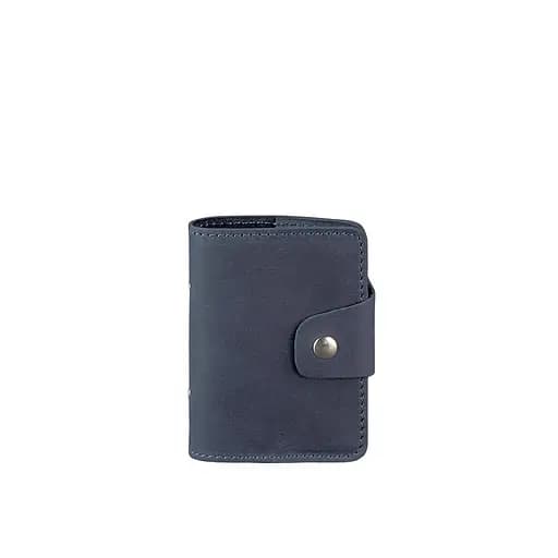 Кожаный кард-кейс 7.1 (Книжечка) синий - фото 7