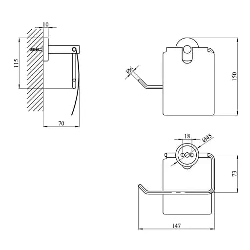 Тримач для туалетного паперу Kroner KRP Edelstahl Klassisch - ESG3703 CV025646 - фото 5