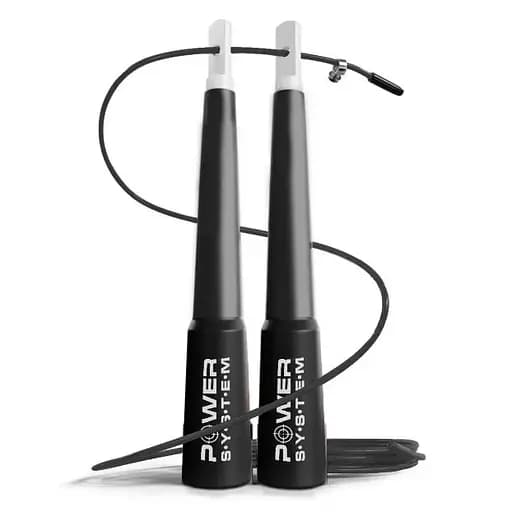 Скакалка скоростная Power System PS-4033 Crossfit Jump Rope Black 2,8 м (PS-4033_Black) - фото 1