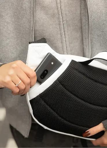 Большая женская поясная сумка бананка Sambag DynamicDart белая 38×21×7 см (80411008) - фото 8