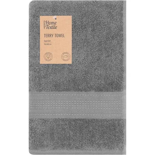 Полотенце махровое Ardesto SuperSoft 70х140 см 100% хлопок серое (ART2270SLP)  - фото 1