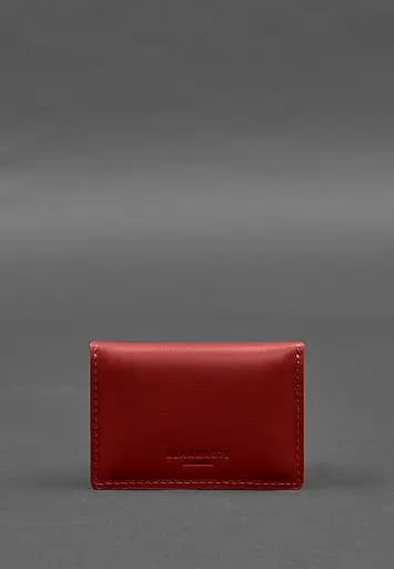 Кожаный кард-кейс 9.0 красный краст - фото 5