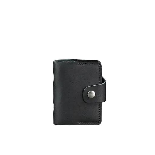 Кожаный кард-кейс 7.1 (Книжечка) черный - фото 7