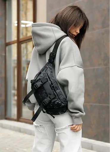 Женская сумка бананка Sambag Dynamicdart черный 38 × 21 × 7 см (80411702) - фото 2