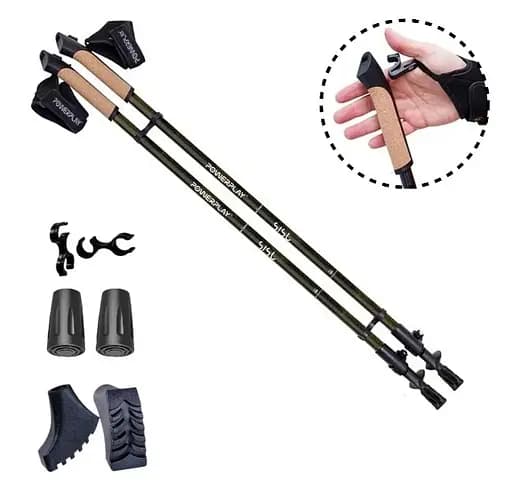 Палки для скандинавской ходьбы PowerPlay 9105 Sisu Black/Gold 80-135 см (пара) (PP_9105_SISU) - фото 2