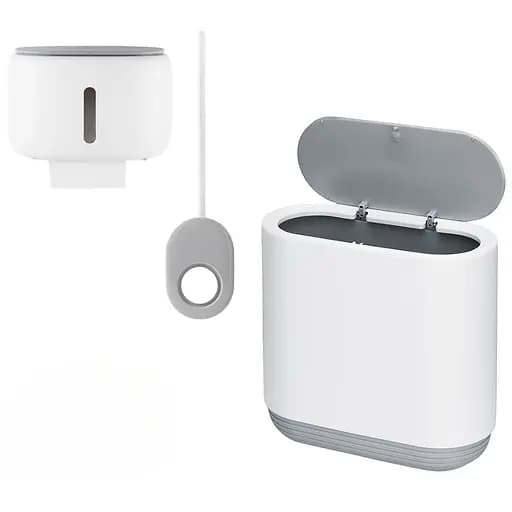 Набор аксессуаров для ванной комнаты МВМ My Home MVM-35 белый с серым (MVM-MH-35 WHITE/GRAY) - фото 1