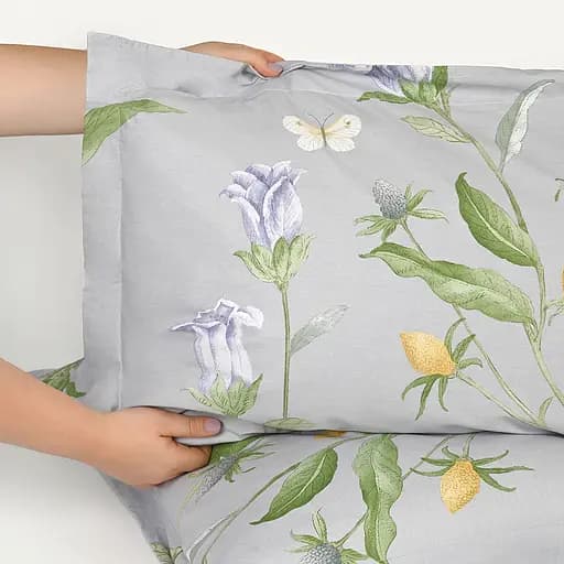Наволочка МВМ My Home Пісня квітів 70x50 см сіра з принтом (BL-P-05 GRAY/PRINT) - фото 7