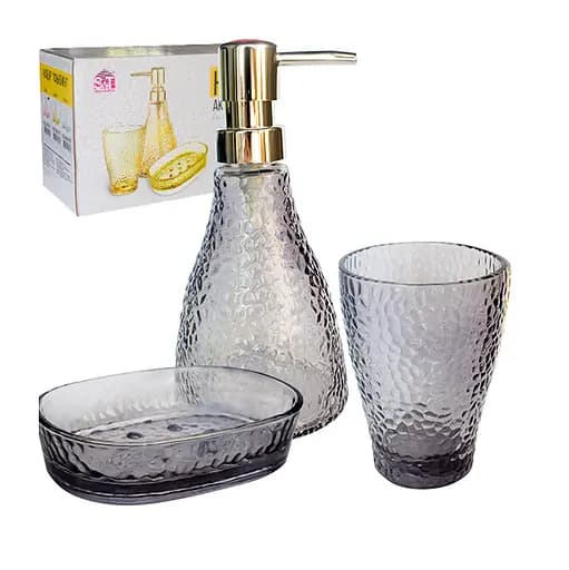 Набір для ванної кімнати SnT Фьюжн графіт, 3 предмети (888-153) - фото 1