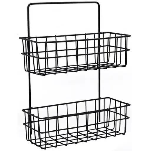 Настінна полиця-органайзер Stenson 25.5х10х33.5 см чорна (25584) - фото 1