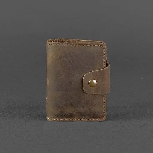 Кожаный кард-кейс 7.1 (Книжечка) темно-коричневый - фото 6