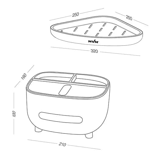 Набор аксессуаров для ванной комнаты My Home MVM-08 белый с серым (MVM-MH-08 WHITE/GRAY) - фото 11