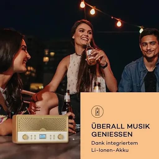 Стереосистема Auna Glastonbury Go Digital Radio Stereo Battery (10041151) - фото 5