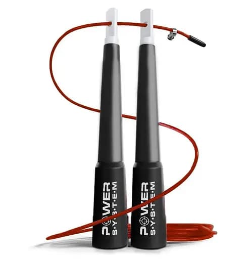 Скакалка скоростная Power System PS-4033 Crossfit Jump Rope Red 2,8м (PS-4033_Black-Red) - фото 1