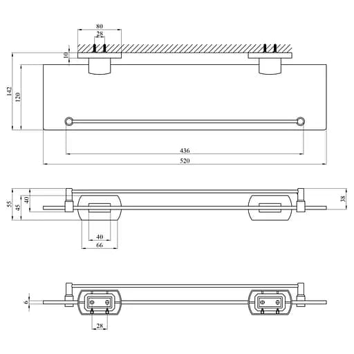 Полка для ванной комнаты Kroner KRP Graz - GRP95611 (CV024734) - фото 6