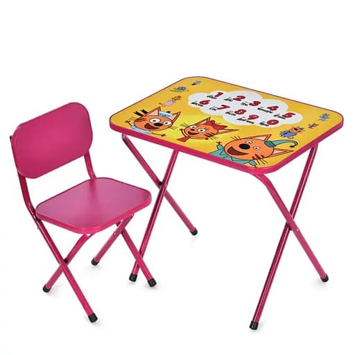 Детский столик складной со стульчиком M 5965-8 малиновый - фото 1