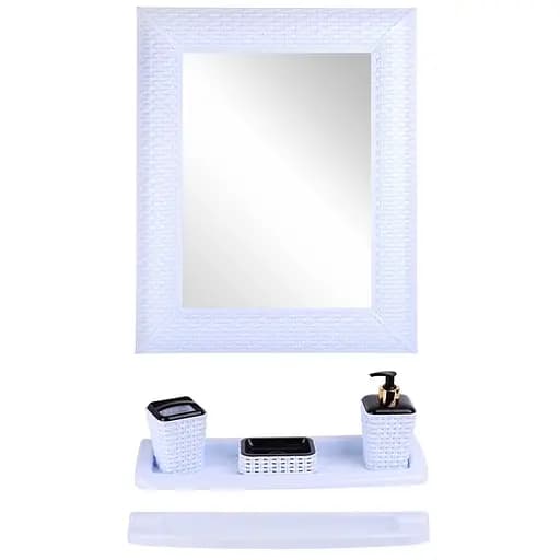 Набор Violet House Роттанг White для ванной комнаты с зеркалом, белый (0543 Роттанг WHITE) - фото 1