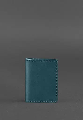 Женский кожаный кард-кейс (визитница) 6.0 зеленый - фото 2