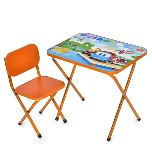Детский столик складной со стульчиком M 5962-7 оранжевый - фото 1
