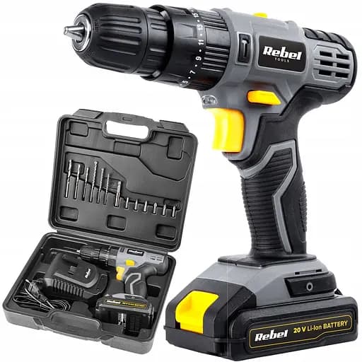 Дриль-шуруповерт Rebel RB-1002 акумуляторний ударний - фото 1