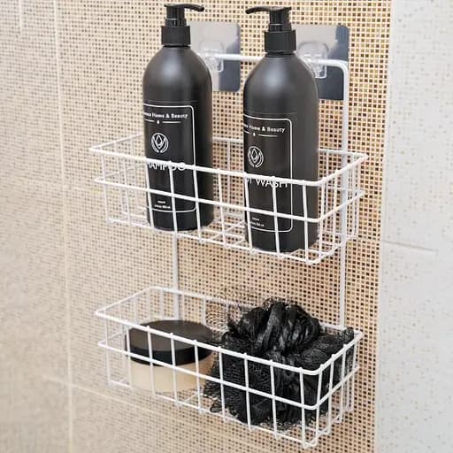 Настінна полиця-органайзер Stenson 25.5х10х33.5 см біла (25622) - фото 5