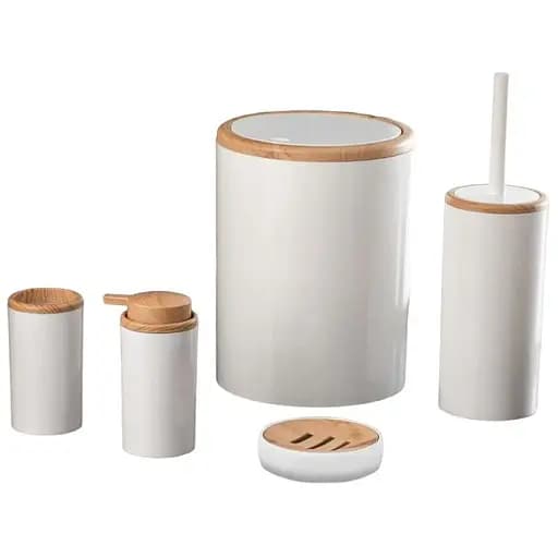 Набор для ванной комнаты Violet House 5 в 1 White Round (0223 White ROUND д/ванной 5 в 1) - фото 1