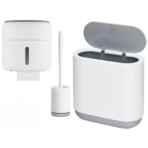 Набор аксессуаров для ванной комнаты МВМ My Home MVM-40 белый с серым (MVM-MH-40 WHITE/GRAY) - фото 1