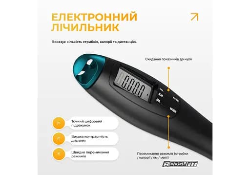 Скакалка для бокса EasyFit TwinRope 2,8 м черно-зеленый (EF-1909-GN) - фото 4