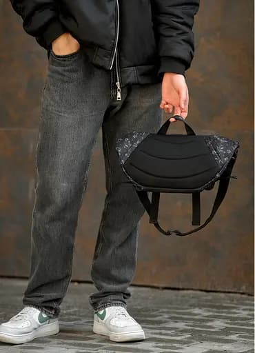 Мужская сумка бананка Sambag Dynamicdart черная 38 × 21 × 7 см (80411702m) - фото 11