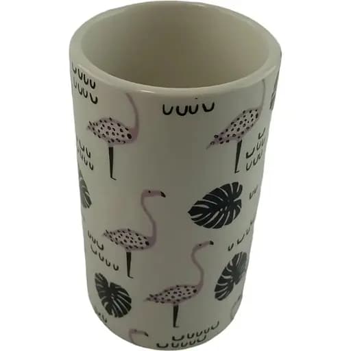 Набор аксессуаров для ванной комнаты No brand Фламинго керамический белый 4 предмета - фото 3