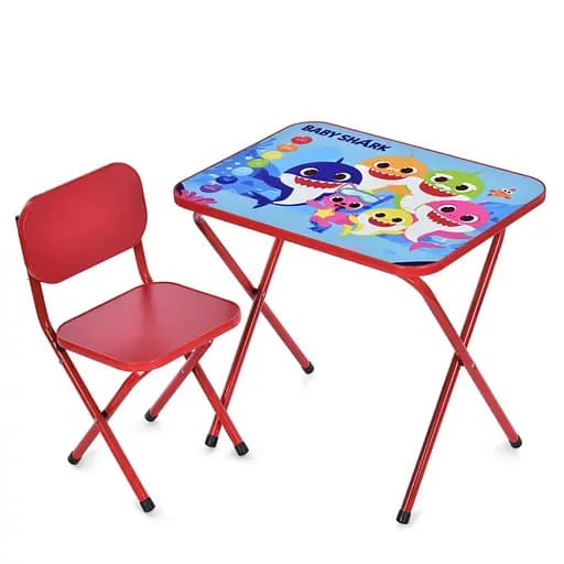 Детский столик складной со стульчиком M 5960-3 красный - фото 1