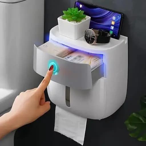 Держатель для туалетной бумаги и полотенец Ecoco с ящиком и подставкой для телефона - фото 6