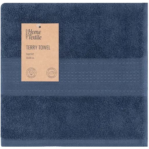 Полотенце махровое Ardesto SuperSoft 50х90 см 100% хлопок синее (ART2250DBP)  - фото 1