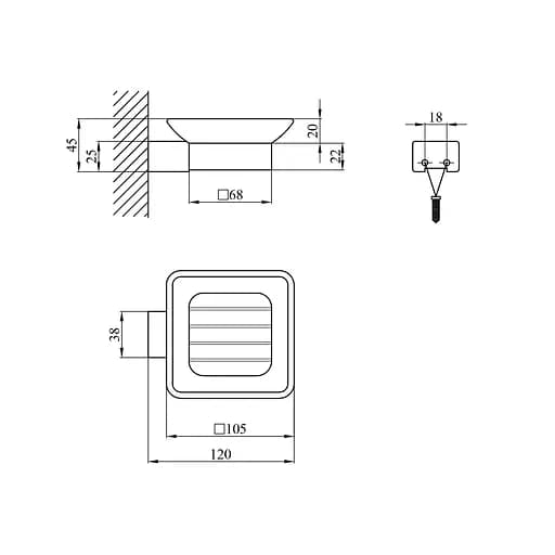 Мыльница Kroner KRP Edelstahl Kubus - SCH3902 (CV025640) - фото 4